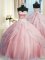 Sweetheart Sleeveless Tulle Quinceanera Gowns Beading and Appliques Court Train Lace Up