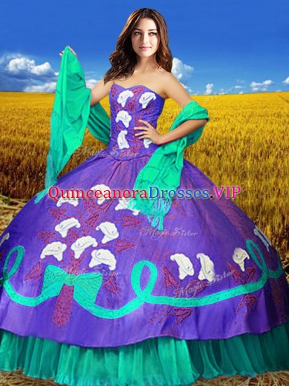 Floor Length Multi-color Ball Gown Prom Dress Sweetheart Sleeveless Lace Up - Click Image to Close