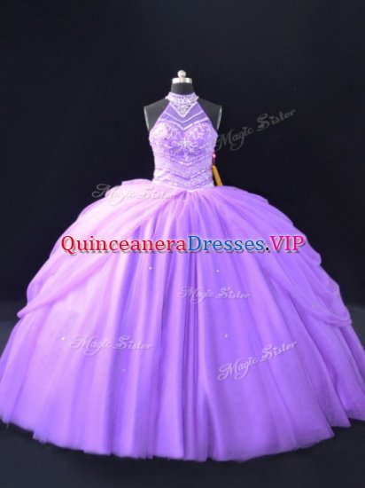 Custom Fit Beading and Pick Ups Quinceanera Dresses Lavender Sleeveless Floor Length - Click Image to Close