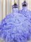 Best Selling Blue Lace Up Scoop Beading and Pick Ups Sweet 16 Dress Organza Sleeveless