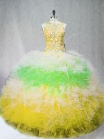 Ball Gowns Sweet 16 Quinceanera Dress Multi-color Scoop Tulle Sleeveless Floor Length Zipper(SKU PSSW1000-2BIZ)