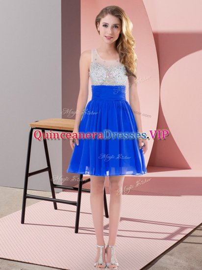 Colorful Royal Blue Dama Dress for Quinceanera Wedding Party with Beading Scoop Sleeveless Side Zipper - Click Image to Close