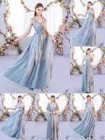 Affordable Grey Lace Up Damas Dress Belt Sleeveless Floor Length