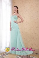 Apopka FL Apple Green Quinceanera Dama Dress with Column Sweetheart Brush Train Chifffon Beading and Appliques
