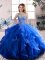 Enchanting Floor Length Ball Gowns Sleeveless Royal Blue 15 Quinceanera Dress Lace Up