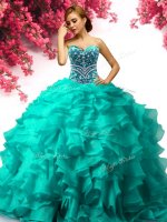 Beauteous Floor Length Ball Gowns Sleeveless Turquoise Ball Gown Prom Dress Lace Up(SKU YYPJ073-3BIZ)