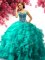 Beauteous Floor Length Ball Gowns Sleeveless Turquoise Ball Gown Prom Dress Lace Up
