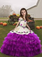 Trendy Straps Sleeveless Lace Up Kids Formal Wear Purple Organza(SKU PAG1263-10BIZ)