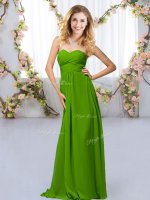 New Arrival Chiffon Sleeveless Floor Length Dama Dress and Beading