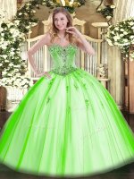 Tulle Sweetheart Sleeveless Lace Up Beading and Appliques Quinceanera Dress in(SKU SJQDDT1103002-1BIZ)