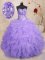 Free and Easy Lavender Sweetheart Neckline Beading and Ruffles Sweet 16 Dress Sleeveless Lace Up