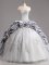 Silver Taffeta and Tulle Lace Up Sweetheart Sleeveless 15th Birthday Dress Brush Train Beading and Appliques and Pick Ups