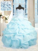 Baby Blue Sweetheart Neckline Beading and Ruffles Quince Ball Gowns Sleeveless Lace Up(SKU PSSW0293-13BIZ)