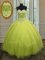 Sleeveless Lace Up Floor Length Beading and Belt Quinceanera Gown