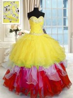 Custom Fit Sweetheart Sleeveless Lace Up Vestidos de Quinceanera Multi-color Organza(SKU PSSW0249-9BIZ)