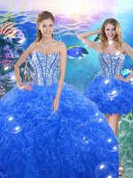 Attractive Royal Blue Sleeveless Beading and Ruffles Floor Length Ball Gown Prom Dress(SKU QDDTA76001-8BIZ)