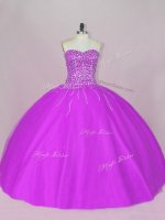 Glamorous Sweetheart Sleeveless Lace Up Sweet 16 Quinceanera Dress Purple Tulle(SKU PSSW1103-9BIZ)