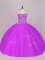 Glamorous Sweetheart Sleeveless Lace Up Sweet 16 Quinceanera Dress Purple Tulle