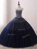 Floor Length Navy Blue Quinceanera Dresses Sweetheart Sleeveless Lace Up(SKU SWQD252BIZ)