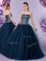 High Quality Sleeveless Floor Length Beading Lace Up 15th Birthday Dress with Dark Green(SKU XFQD1324BIZ)