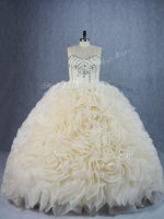 Fabric With Rolling Flowers Sleeveless Vestidos de Quinceanera Brush Train and Beading and Ruffles(SKU PSSW1005BIZ)