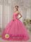 Santiago de los Caballeros Dominican Republic Classical Pink Sweet Quinceanera Dress With Sweetheart Neckline Beaded Decorate