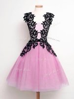 Stylish Straps Sleeveless Tulle Vestidos de Damas Lace Lace Up