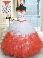 Fantastic Sweetheart Sleeveless Organza Quinceanera Dress Beading and Ruffles Lace Up(SKU PSSW0371-4BIZ)