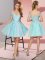 Aqua Blue Sleeveless Tulle Zipper Quinceanera Court of Honor Dress for Wedding Party