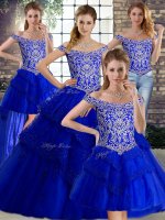 Noble Sleeveless Beading and Lace Lace Up Quinceanera Gown with Royal Blue Brush Train(SKU SJQDDT2107008BIZ)