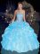Sumptuous Organza Sleeveless Floor Length Party Dress for Toddlers and Beading and Ruffles