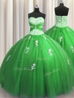 Fantastic Sleeveless Beading and Appliques Floor Length Quinceanera Dresses