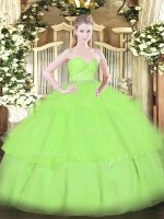 Elegant Floor Length 15 Quinceanera Dress Sweetheart Sleeveless Zipper