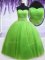 Gorgeous Ball Gowns Beading and Ruching Sweet 16 Dress Lace Up Tulle Sleeveless Floor Length