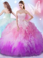 Sweet Multi-color Sleeveless Tulle Lace Up Quince Ball Gowns for Military Ball and Sweet 16 and Quinceanera