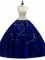 Decent Sweetheart Sleeveless Sweet 16 Dresses Floor Length Beading Royal Blue Tulle