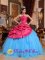 Stylish Red and Blue Oldenburg Germany Quinceanera Dress With Appliques and Beadings Ball Gown For Sweet 16