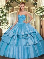 Baby Blue Sweetheart Neckline Beading and Ruffled Layers Sweet 16 Quinceanera Dress Sleeveless Lace Up(SKU SJQDDT1505002-2BIZ)