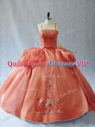 Fitting Sleeveless Appliques Lace Up Sweet 16 Dress