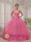 Formentera Spain Classical Pink Sweet Christmas Party Dress With Sweetheart Neckline Beaded Decorate