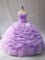 Dynamic Lavender Ball Gowns Sweetheart Sleeveless Organza Floor Length Lace Up Beading and Pick Ups Ball Gown Prom Dress