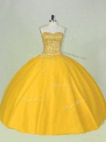 Flirting Sleeveless Lace Up Floor Length Beading Quince Ball Gowns