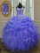 Straps Blue Organza Zipper Quinceanera Dress Sleeveless Floor Length Beading and Ruffles