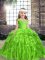 Ball Gowns Straps Sleeveless Organza Floor Length Lace Up Beading and Ruffles Little Girls Pageant Dress Wholesale
