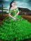 Elegant Sleeveless Organza Floor Length Lace Up Sweet 16 Quinceanera Dress in Green with Embroidery and Ruffles