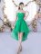 Sweetheart Sleeveless Quinceanera Dama Dress High Low Lace Turquoise Tulle