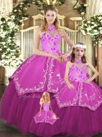 Most Popular Sleeveless Lace Up Floor Length Embroidery 15 Quinceanera Dress