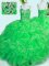 Popular Green 15 Quinceanera Dress Military Ball and Sweet 16 and Quinceanera with Beading and Ruffles Spaghetti Straps Sleeveless Lace Up