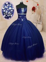 Sleeveless Lace Up Floor Length Beading Quinceanera Dresses