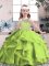 Tulle Zipper Little Girl Pageant Dress Sleeveless Floor Length Beading and Ruffles